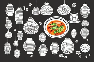 Bowl of Pho in Vietnam with lanterns tattoo idea