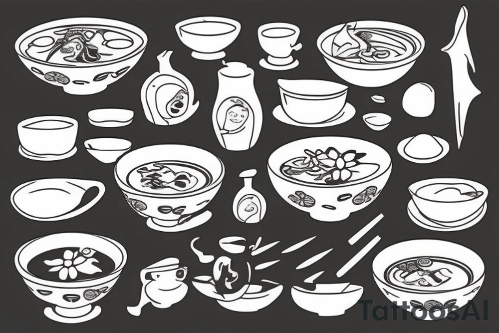 Bowl of Pho in Vietnam tattoo idea