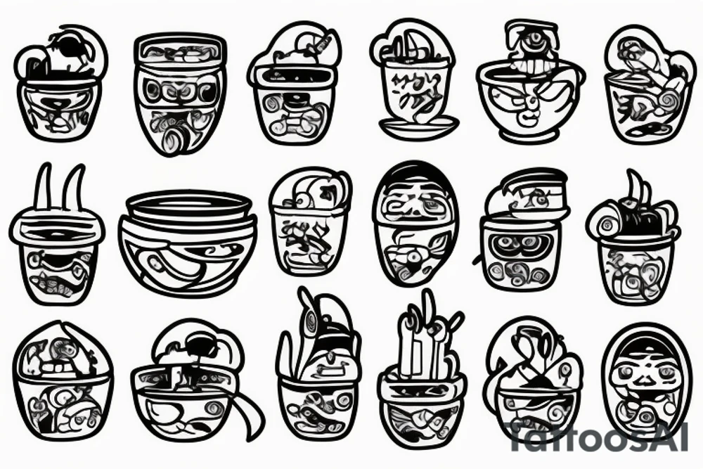 Bowl of Pho in color tattoo idea