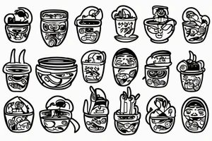 Bowl of Pho in color tattoo idea