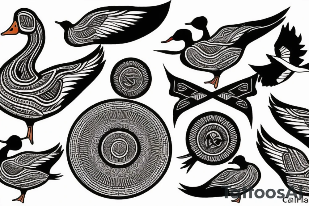 flying canadian goose tattoo idea