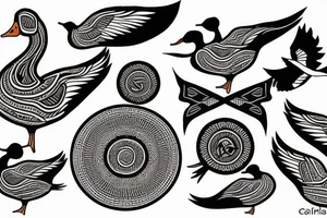 flying canadian goose tattoo idea