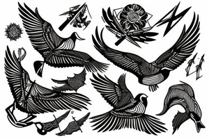 flying canadian goose tattoo idea