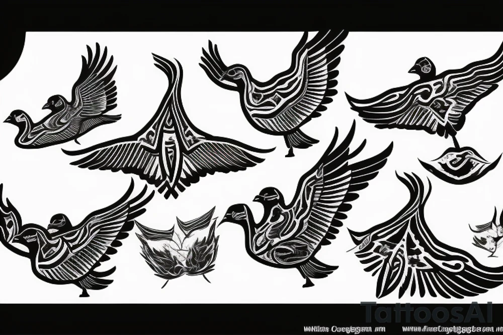 flying canadian goose tattoo idea