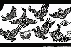 flying canadian goose tattoo idea