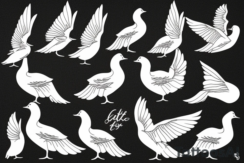 flying canadian goose tattoo idea