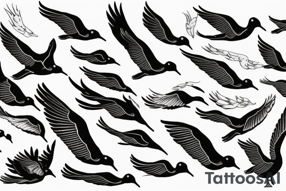 flying canadian goose tattoo idea
