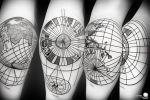 Globe with a plane tattoo idea