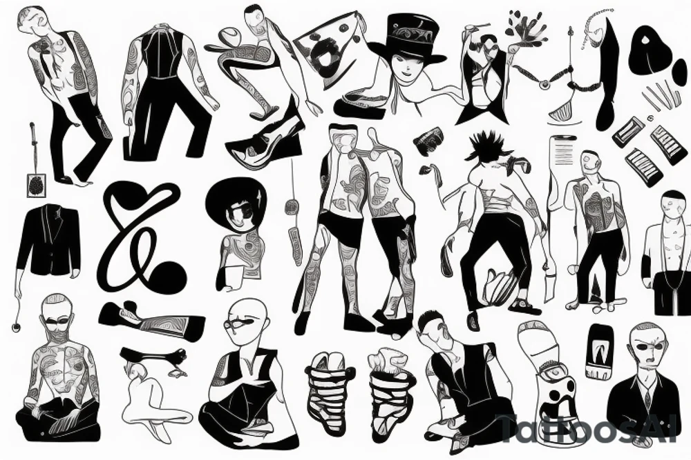Monoline gay man tattoo idea