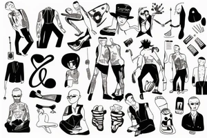 Monoline gay man tattoo idea