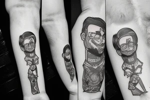 Monoline gay man tattoo idea