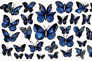 2 Blue Butterflies Gibson Les Paul tattoo idea