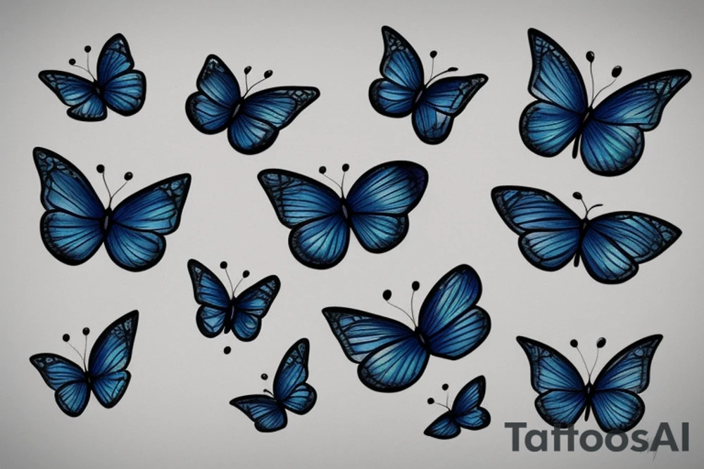 2 Blue Butterflies tattoo idea