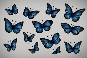 2 Blue Butterflies tattoo idea