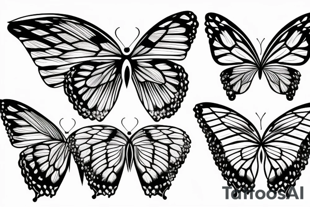 Half Butterfly Wing and Half Angel Wing tattoo idea