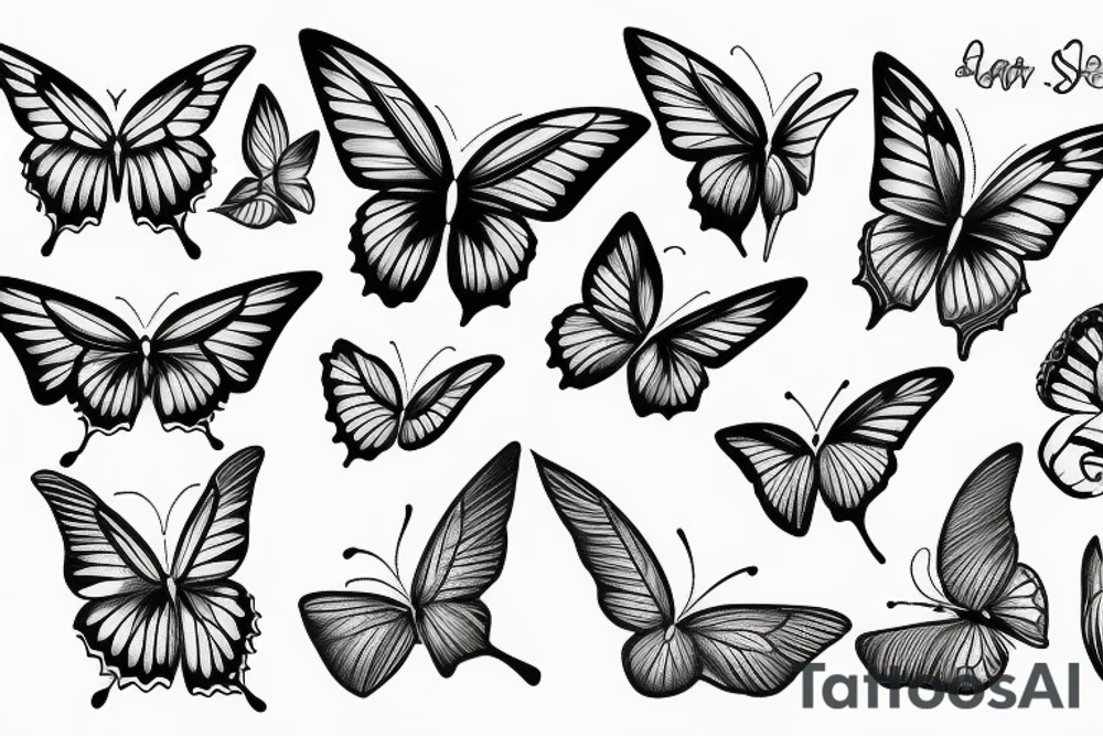 Half Butterfly Wing and Half Angel Wing tattoo idea