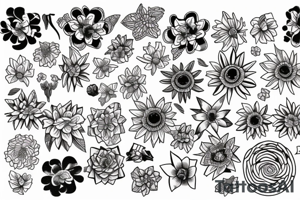 Daisy in a hurricane tattoo idea