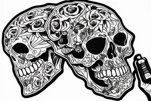 Full body skeleton laying down talking on the phone tattoo idea