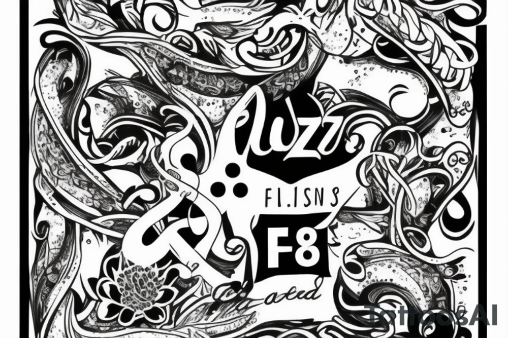 The letters F J N Z intertwined tattoo idea