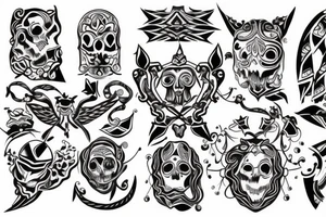 create a shoulder tattoo, it should look scary and should incorporate the trinacria which is the symbol of Sicily tattoo idea