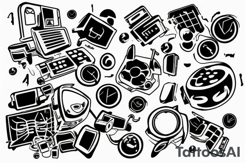 A computer rotting away tattoo idea