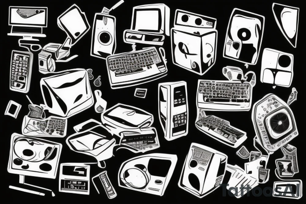 A computer rotting away tattoo idea