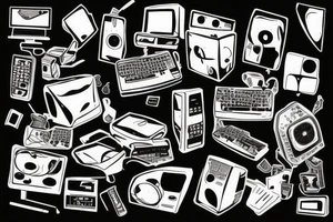 A computer rotting away tattoo idea
