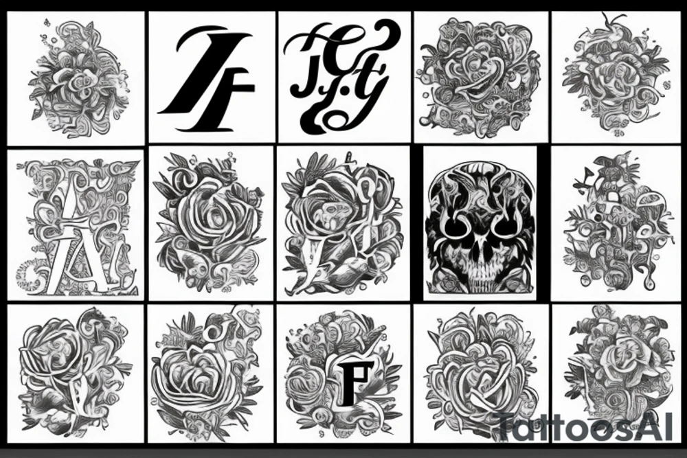 The letters F J N Z tattoo idea