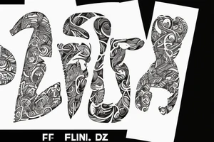 The letters F J N Z tattoo idea