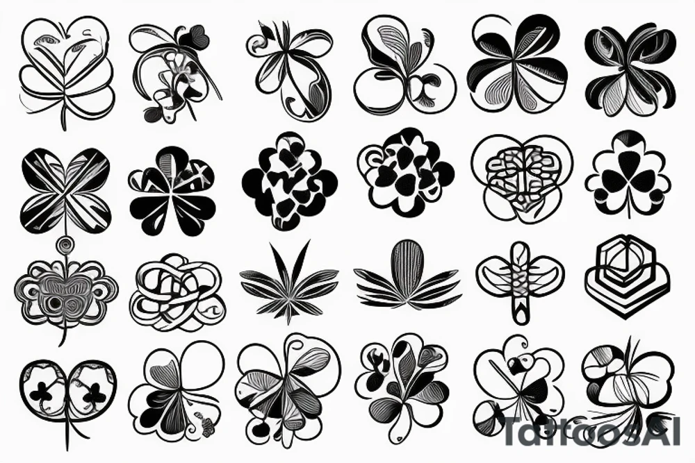 Four leaf clover fine line tattoo tattoo idea