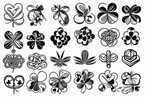 Four leaf clover fine line tattoo tattoo idea