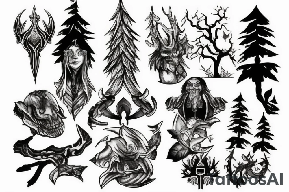 runescape, forest tattoo idea