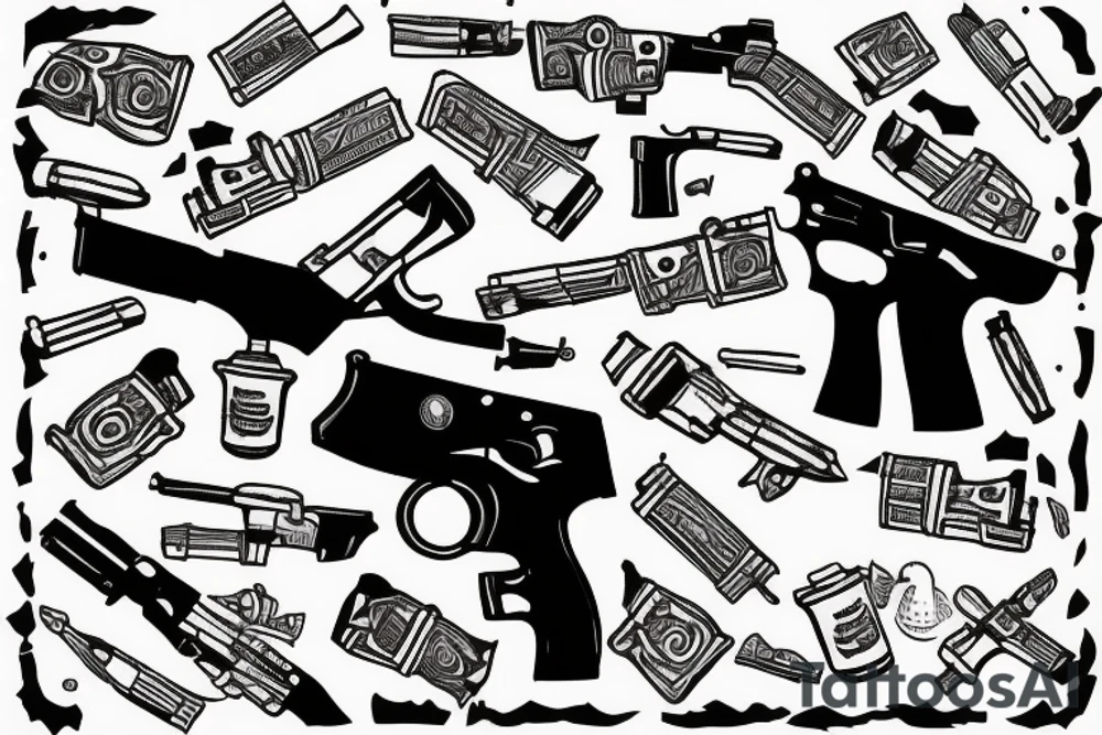 Tactical Penguin with a gun tattoo idea