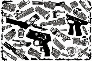 Tactical Penguin with a gun tattoo idea