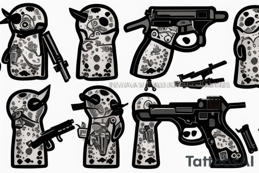 Tactical Penguin with gun tattoo idea