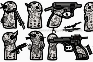 Tactical Penguin with gun tattoo idea