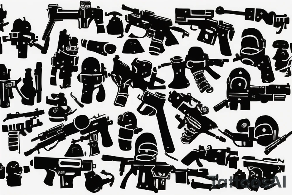Tactical Penguin with gun tattoo idea