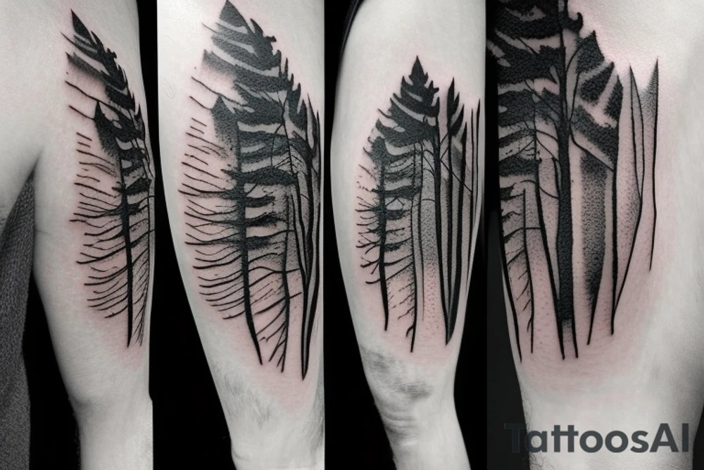 witch, forest, tree hat tattoo idea