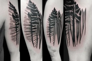 witch, forest, tree hat tattoo idea