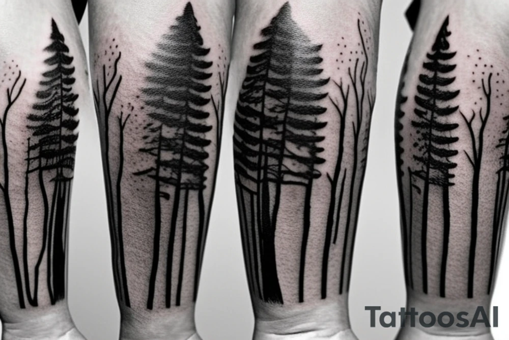 witch, forest, tree hat tattoo idea