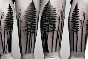 witch, forest, tree hat tattoo idea