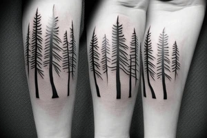 witch, forest, tree hat tattoo idea