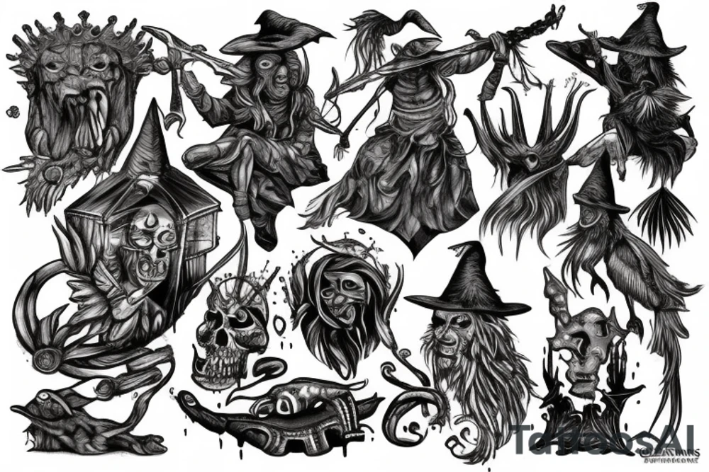 defence of the ancients, witch tattoo idea