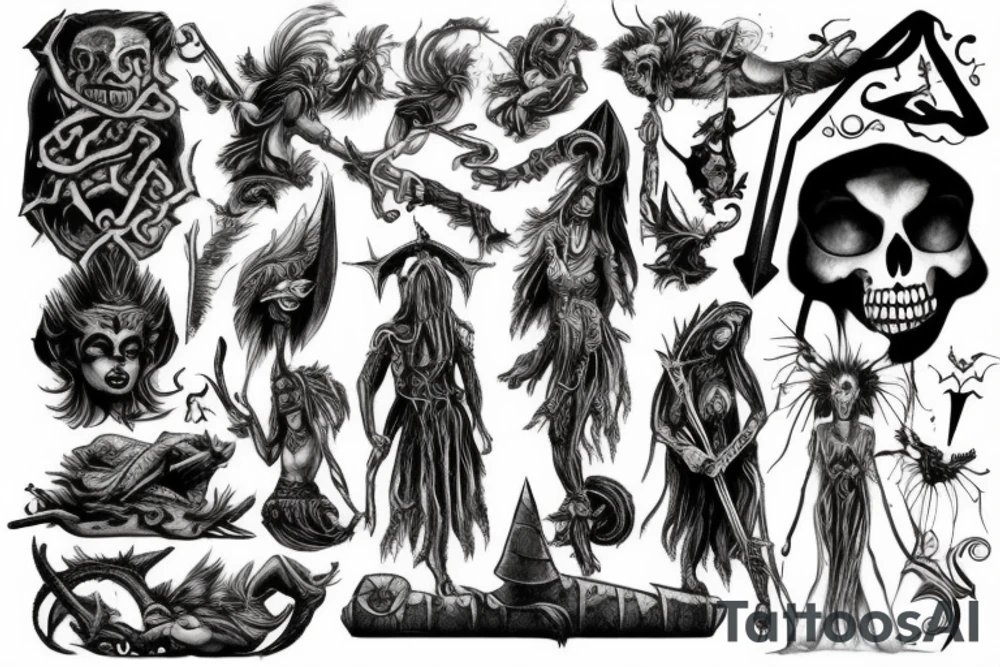 defence of the ancients, witch tattoo idea