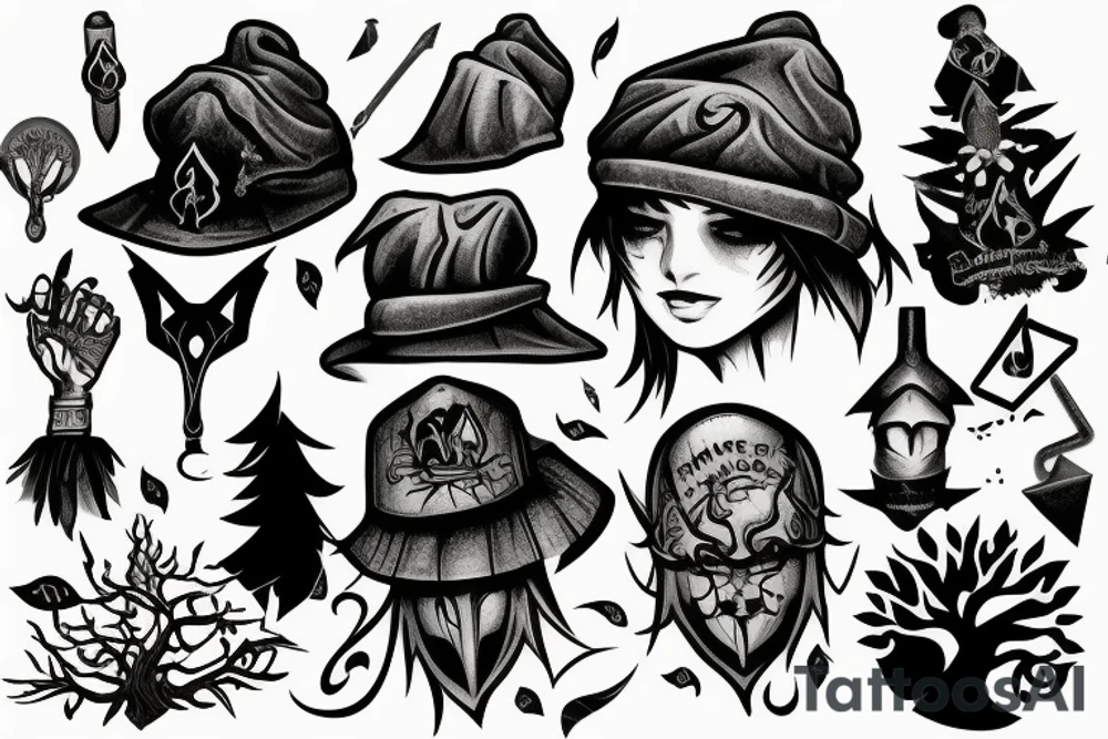 runescape, withch, tree hat, girl tattoo idea