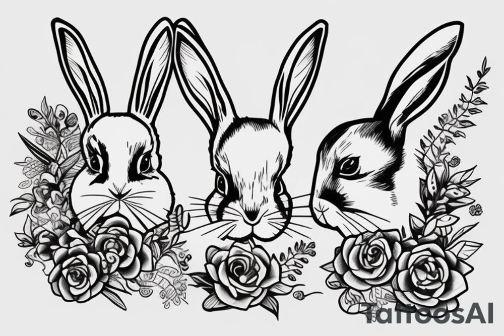 Family rabbit tattoo idea