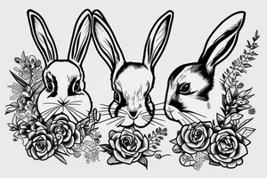 Family rabbit tattoo idea