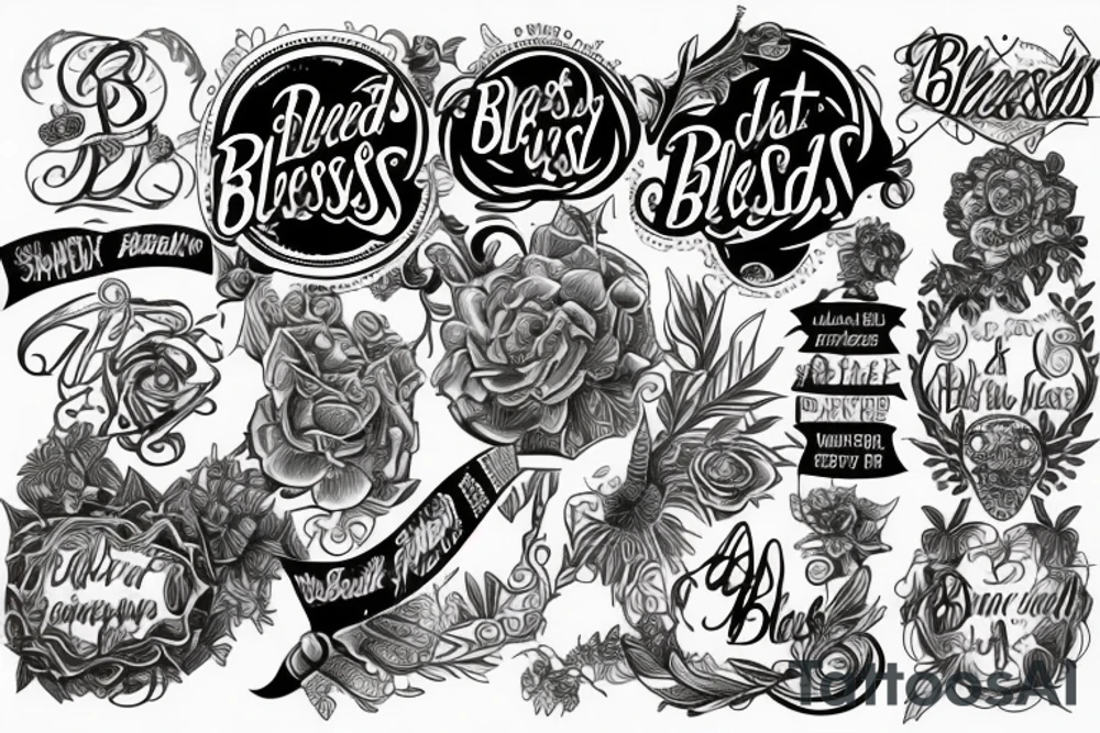 With the text "blessed's" tattoo idea