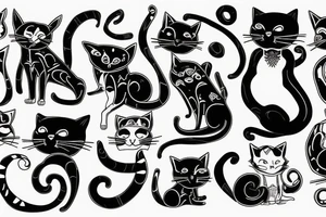 a cat skeleton facing forward tattoo idea