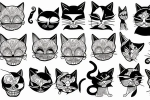 a cat skeleton facing forward tattoo idea